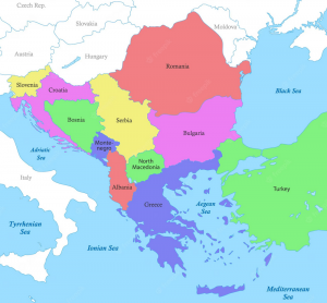 Mapa de los países balcánicos
